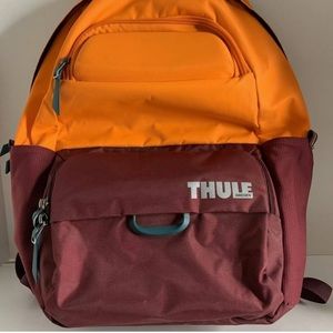 Thule Sweden Orange & Burgundy Backpack Ski Snowboard City Laptop Goggle Storage